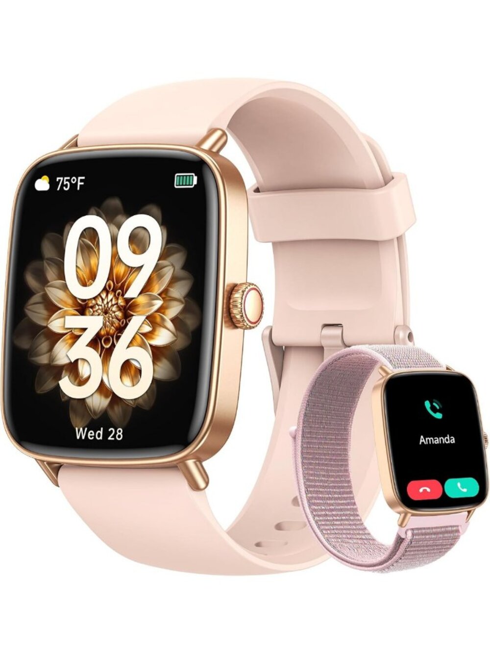 Stylish Health & Fitness Smartwatch for Women, 24/7 Heart Rate, IP68 Waterproof